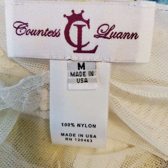 Countess Luann cream lace top size M - Picture 6 of 7